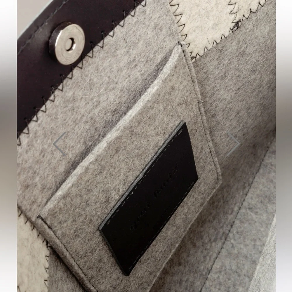 NEW! GRAF LANTZ JAUNT MERINO WOOL FELT TOTE GRANITE/BLACK